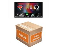 Autoradio Einbaupaket für Kenwood DMX8021DABS kompatibel mit Audi A6 C5 + Multifunktionslenkrad | (Wireless) Apple CarPlay (Wireless) Android Auto