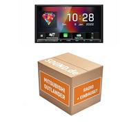 Autoradio Einbaupaket für Kenwood DMX8021DABS kompatibel mit Mitsubishi Outlander CWO + Lenkradfernbedienung | (Wireless) Apple CarPlay (Wireless) Android Auto