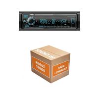 Autoradio Einbaupaket für Kenwood KMM BT508DAB kompatibel mit Renault Twingo II, Tuner List/Update List Display im Gerät | Bluetooth Telefonieren DAB,