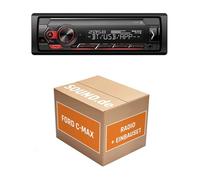 Autoradio Einbaupaket für Pioneer MVH-S320BT kompatibel mit Ford C-MAX + Lenkradfernbedienung Silber | Bluetooth USB