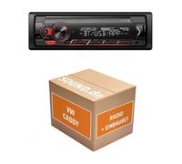 Autoradio Einbaupaket für Pioneer MVH-S320BT kompatibel mit VW Caddy 3 2K Schwarz | Bluetooth USB