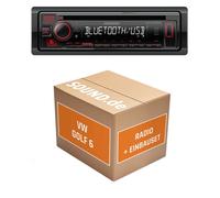 Autoradio Kenwood KDC-BT460U für Golf VI + Dynaudio, Rückfahrkamera, Linien stat