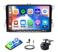 Autoradio mit Bildschirm Für VW Caddy 2003-2015 Autoradio mit Wireless CarPlay Android Auto, 9 Zoll HD Touch Screen Doppel Din Android 14 GPS Navi WiFi Bluetooth Mirror Link FM/RDS EQ Rückfahrkamera