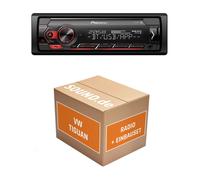Autoradio Pioneer MVH-S320BT für VW Tiguan 1 mit Rückfahrkamera Schwarz Bluetoot