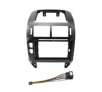 Autoradio Radioblende Einbaurahmen für Autoradios passend für VW Polo MK4 6Q 9N 9N3 (2004-2011), 9 Zoll, Stereoanlage, Kabelbaum, Stromkabel, CAN-Bus, Montagesatz(Black Frame Cable)