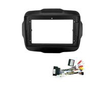 Autoradio Radioblende Für Jeep Für Renegade 2016~2020 | 9 Zoll Autoradio Blenden Android Stereo Rahmen 2 Din Head Unit Panel Dash Mit Kabel Canbus Dekodierung(With Raise canbus)