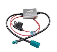 Autoradio-Signalverstärker ANT-208 V5 12V / 24V FAKRA-Anschluss Radioantennen-Antennenverstärker Auto-Universalfrequenz-Einstellverstärker für Radioantennen-Signalempfang,Schwarz Rot