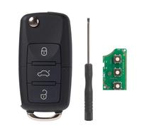 Autoschlüssel für Volkswagen 3-Tasten Klappschlüssel für Volkswagen mit ID48 Chip Kompatibel mit Golf Jetta Caddy Tiguan EOS Golf Plus Touran Seat Skoda Octavia