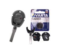 Autoschlüssel Funk Fernbedienung Austausch Gehäuse mit 2 Tasten + HAA / HU66 Rohling + Batterie kompatibel mit VW Lupo Fox Sharan T4 Seat Arosa Ibiz