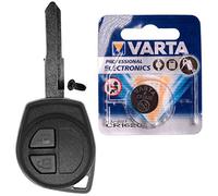 Autoschlüssel Funk Fernbedienung Austausch Gehäuse mit 2 Tasten + HU133R Rohling + Batterie kompatibel mit Opel Agila Suzuki SX4 Alto Swift Splash