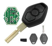 Autoschlüssel Funk Fernbedienung Austausch Gehäuse mit 3 Tasten + HU58 Rohling + Platine Sender + Batterie + Transponder kompatibel für BMW E46 E83 E52 E85 E86 E39 E61 E60 E53