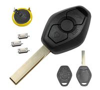 Autoschlüssel Funk Fernbedienung Austausch Gehäuse mit 3 Tasten + HU92 Rohling + Mikrotaster + Akku kompatibel für BMW E46 E83 E52 E85 E86 E39 E61 E60 E53