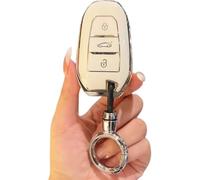 Autoschlüssel Gehäuse für Peugeot 5008 2009-2013, TPU Autoschlüssel Hülle Ersatz Schlüsselhülle Cover Schlüsselgehäuse Autozubehör,A-White-2