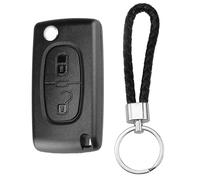 Autoschlüssel Gehäuse Peugeot 207 307 308 407 607 807 Citroen DS3 DS4 C2 C3 | C5 C6 C8 Autoschlüssel Gehäuse Fernbedienung Ersatzschlüssel Klappschlüssel Auto Schlüssel mit Leder Schlüsselanhänger
