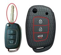 Autoschlüssel Hülle Schlüsselhülle für Hyundai Solaris Verna Elantra Santa Fe I10 I20 I30 I35 I40 IX35 IX45 Creta Tucson für Accent-Black(fold 3BTN)