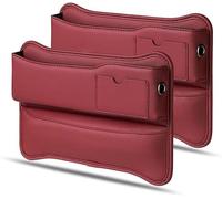 Autositz Lückenfüller Organizer für Citroen C5 C4 C3 2001-2023, PU Leder Lücken Mittelkonsole Seitentaschen Autositze Aufbewahrungsbox Zubehör,C/Red
