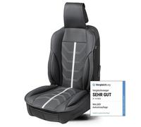 Autositzauflage Kimi, Universelle PKW-Sitzauflage schwarz/silber