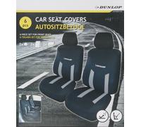 Autositzbezüge 6 tlg. Set für Vordersitze Dunlop Auto Kfz Sitzkissen Schonbezug