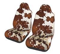 Autositzbezüge aus Rindsleder, Rot und Weiß, 2 Stück, Polyester, Autositzbezüge, Kissenschoner für Fahrzeug, SUV, LKW, Lieferwagen