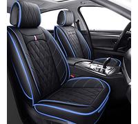 Autositzbezüge komplettes Set wasserdichtes Leder kompatibel mit Toyota Highlander Corolla Prius Camry Rav4 Mdx Chevy Blazer Cobalt Trailblazer Cruze Equinox Malibu Buick (komplettes Set Schwarzblau)