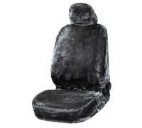 Walser Autositzbezug Teddy, Sitzbezug Kunstfell, Auto-Schonbezug in Lammfell-Optik, Flauschiger Plüsch-Schonbezug vegan anthrazit