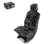 Autositzbezug vorne Lammfell Imitat Schwarz Universal Seitenairbag-kompatibel