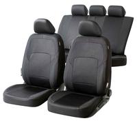 Walser Premium Autositzbezüge Logan mit Reißverschluss Qualitätssieger Sehr Gut* Sitzbezüge Auto, Zipp-IT Schonbezüge Komplettset, 2 Vordersitzbezüge, 1 Rücksitzbezug schwarz/rot 11861
