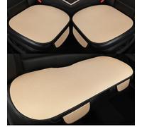 Autositzkissen für Hyundai ix20 2010-2019, Atmungsaktive Kühlend Eisseide Anti-Rutsch-Autositzbezüge für Sommer,Beige Front and Back