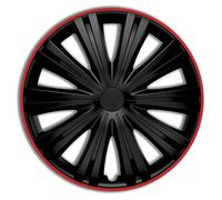 AutoStyle Radkappen Giga 13 Zoll ABS schwarz / rot 4er Set