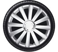 AUTO-STYLE Satz Radzierblenden Spyder 13-Zoll Silber + Chrom Ringe