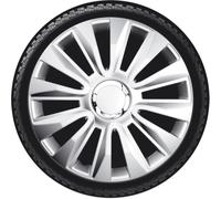 Satz Radzierblenden Radkappen Avalone Pro 15-Zoll Silber Chrom Ringe Universell
