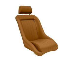 AutoStyle Sportsitze 'Classic' - Beige Kunstleder | Feste Rückenlehne + Kopfstütze - inkl. Laufschienen