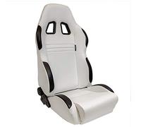 AutoStyle Sportsitze 'Typ T' - Weiß/Schwarz Kunstleder - Doppelseitig Verstellbare Rückenlehne - inkl. Laufschienen