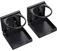 AUTOUTLET 2 Stück Auto Getränke-Halter, Universal klappbar Dosenhalter, Schwarz