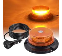 AUTOUTLET 36 LED Rundumleuchte, 12/24V Gelb Rundumleuchte LED Warnleuchte mit Magnet, 9 Modi, 5M Kabel, E57 Mark & Wasserdicht IP65, Warnlicht Blinkleuchte für Auto LKW Traktor Golfwagen SUV