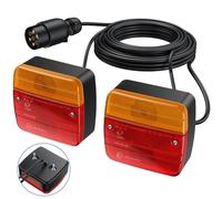 AUTOUTLET Anhänger Rückleuchten, 12V Universal Rückleuchten Set Anhänger 7 Polig Stecker, 7,5M Kabel & E13-Zertifiziert, Wasserdicht IP65, PKW LKW Rücklicht Beleuchtung für Caravan Boot Vans