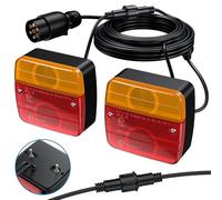 AUTOUTLET Anhänger Rückleuchten - Abnehmbares Kabel, 12V Universal Rückleuchten Set Anhänger 7 Polig Stecker, 7,5M Kabel & E13-Zulassung, Wasserdicht IP65, PKW LKW Rücklicht Beleuchtung für Anhänger