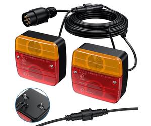 AUTOUTLET Anhänger Rückleuchten - Abnehmbares Kabel, 12V Universal Rückleuchten Set Anhänger 7 Polig Stecker, 7,5M Kabel & E13-Zulassung, Wasserdicht IP65, PKW LKW Rücklicht Beleuchtung für Anhänger