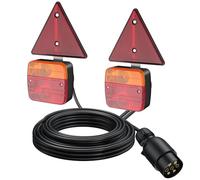 AUTOUTLET Anhänger Rückleuchten mit Rückstrahler, 12V Universal Rückleuchten Set Anhänger 7 Polig Stecker, 7,5M Kabel & E13-Zertifiziert, Wasserdicht IP65, PKW LKW Rücklicht Beleuchtung-Magnet Montag