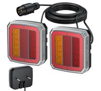 AUTOUTLET LED Anhänger Rückleuchten, 12-30V 40 LED Universal Rückleuchten Set Anhänger mit 7,35M Kabel, 7-polig PKW LKW Beleuchtung Wasserdichte IP65 & E57 E9 Mark für Caravan Vans - Schraube-Montage