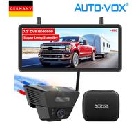 AUTOVOX 7,2" DVR Monitor Solar Rückfahrkamera Magnetische Kabellos Einparkhilfe