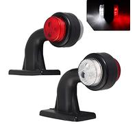AUTOXBERT 2pcs Ellbogen Begrenzungsleuchten Positionsleuchten 12-30V Markierungsleuchten Wasserdichte LED Seitenmarkierungsleuchten Doppelseitiges Warnlicht Weiß/rot Für LKW PKW KFZ Anhänger