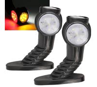 AUTOXBERT 2x LED Begrenzungsleuchten Positionsleuchten 12V 24V Markierungsleuchten Seitenleuchten Seitenmarkierungsleuchten für Anhänger LKW PKW Wohnwagen Weiß Rot Orange