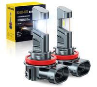 AUXITO H11 LED Scheinwerferlampe, UNECE-R37 Zulassung mit E-Zeichen, +500% helleres Licht, 6000K kaltweiß, 50000 Stunden Lebensdauer, 1:1 Mini-Größe, Plug & Play - Schnell & Einfach, 2 Stück