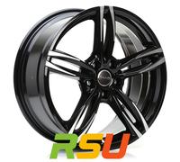 Avus Racing AF15 black polished 8x18" ET30 LK5 112 ML 66.7 Alufelgen 18 Zoll