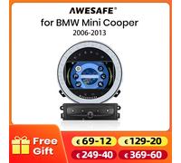 AWESAFEPX9 Drahtloses CarPlay-Autoradio für BMW Mini Cooper R56 R57 R58 R60 2006-2013 Android 13-Autoradio Android Auto Stereo 2 16GB CAM