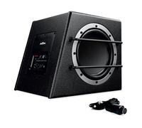 AXTON ATB20A - 20 cm / 8“ Aktiv Subwoofer für Auto und Reisemobile, kompakte Gehäuse Bass Box mit Verstärker, aktive Basskiste mit High Level Eingängen, 100 Watt RMS