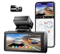 AZDOME 2-Kanal Dashcam vorne hinten 4K + 1080P mit 5GHz WiFi, GPS-Autokamera & 5K Frontkamera, 4 Zoll IPS Touchscreen, 4 Parkmodi, Superkondensator, Weitwinkel, 64G SD-Karte (M580)