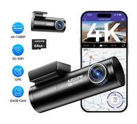 AZDOME 2CH 4K+1080P Dashcam 5GWiFi GPS Parkmodus Front Rück Kamera 64GB TF M300S