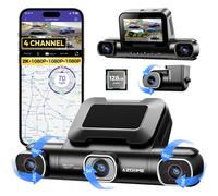AZDOME Dash Cam M660 2K + 3*1080P 4CH Auto DVR GPS 5G Wifi Integrierte 128GB eMMC Sprachsteuerung